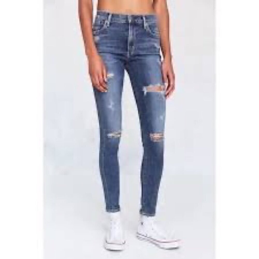 Agolde Size 25 Skinny Distressed Jeans Medium Wash